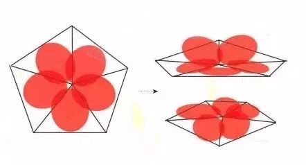 将牡丹花瓣层层折叠，中间嵌入硬纸条