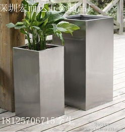 丛生状花木， 大口不锈钢花盆