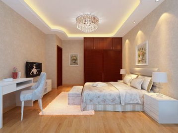 卧室里的吊兰摆放