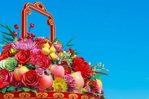 将花篮送麦穗，寓意丰收与祝福