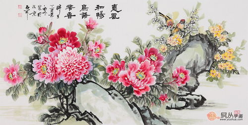 牡丹花色彩艳丽，花香浓郁