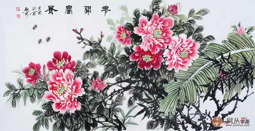 长寿红牡丹，花开富贵