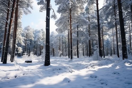 松林雪景的展示效果