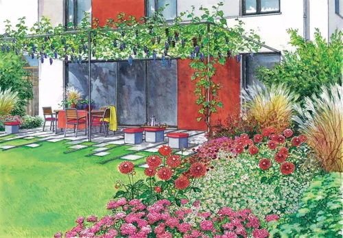 四季花开的院落