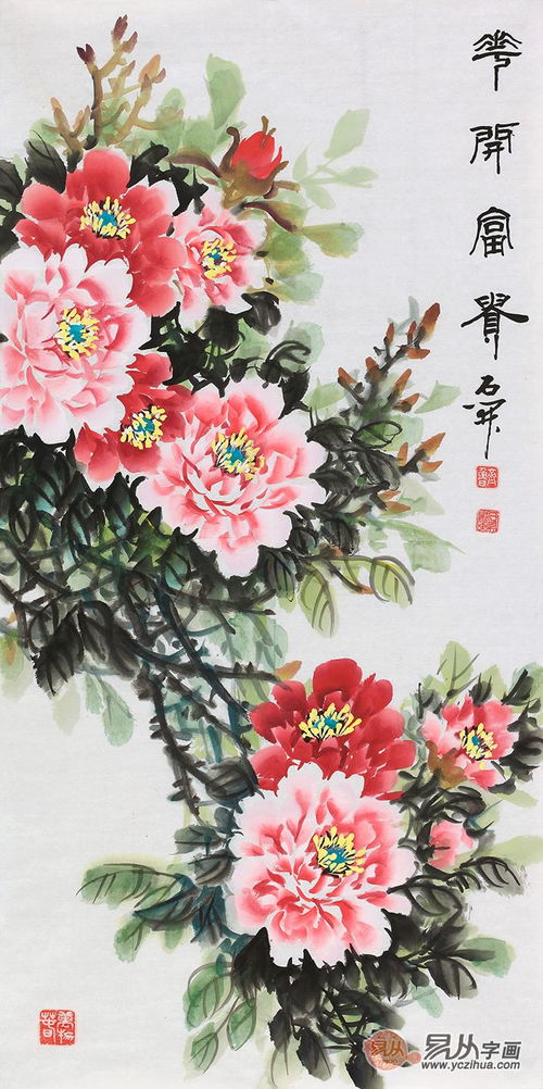 牡丹花开富贵，门口的吉祥使者