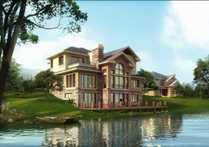 小园林风格别墅效果图， 揭秘设计元素和布局特点