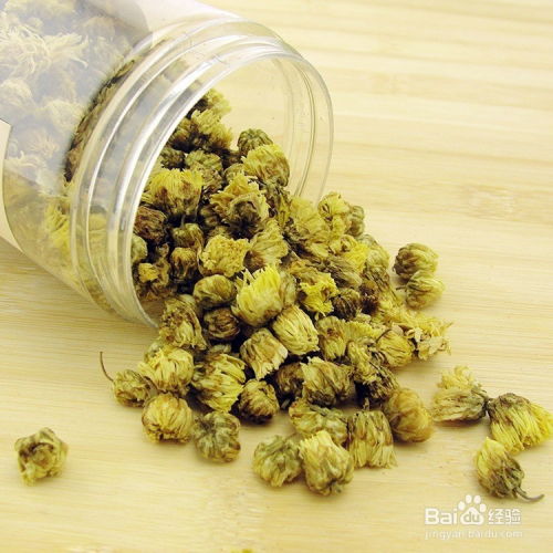 菊花：黄黄的花儿， 泡水喝清热解毒