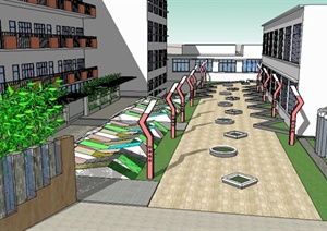 校园创意设计作品的景观小品：材质之谜