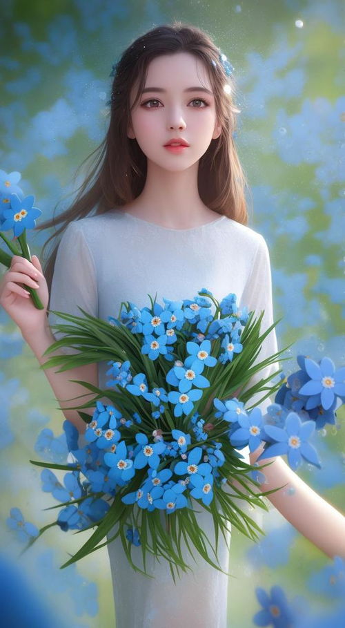 蓝色勿忘我花语：永恒的回忆