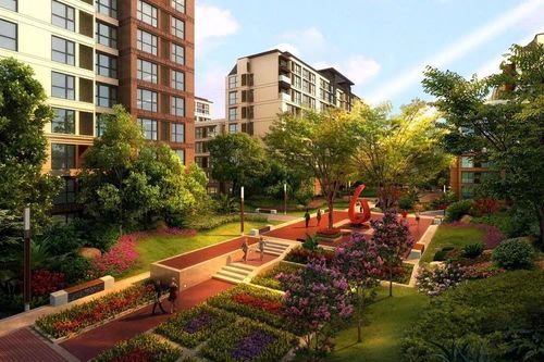 小区绿化：普普通通花草各不同