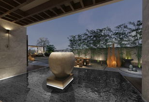 鱼池别墅园林效果图中的鱼池设计，怎么展现现代中式风格呢？