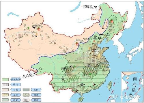 北方主要农作物:小麦、 玉米、水稻、棉花等